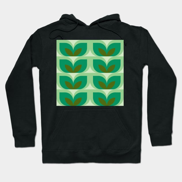 Green Simple Floral Patterns Hoodie by PlusAdore